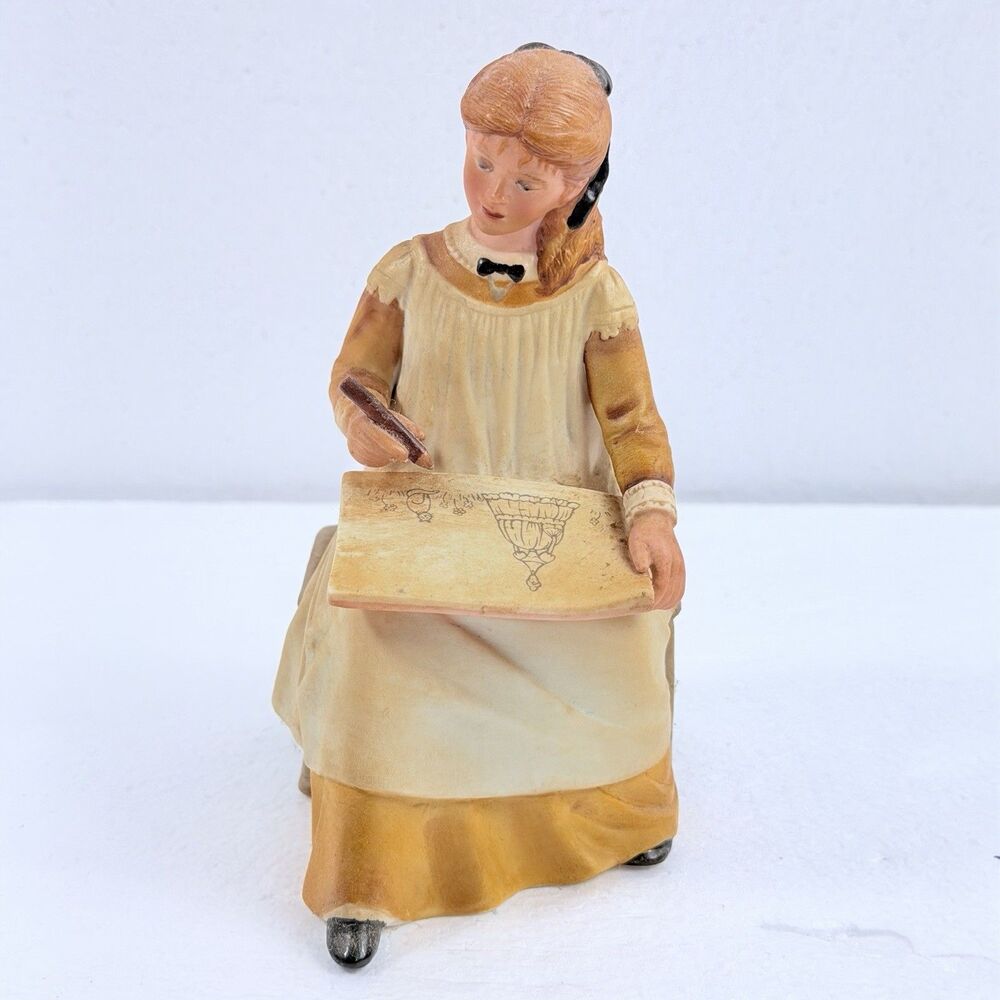 Vintage Franklin Porcelain 1982 Little Women AMY Hand Painted Figurine Japan